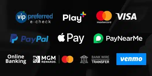 BetMGM banner showing various payment methods
