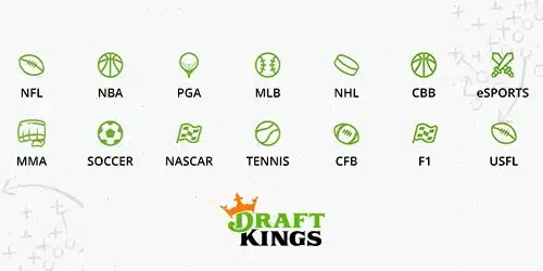 DraftKings sportsbook banner showing various games