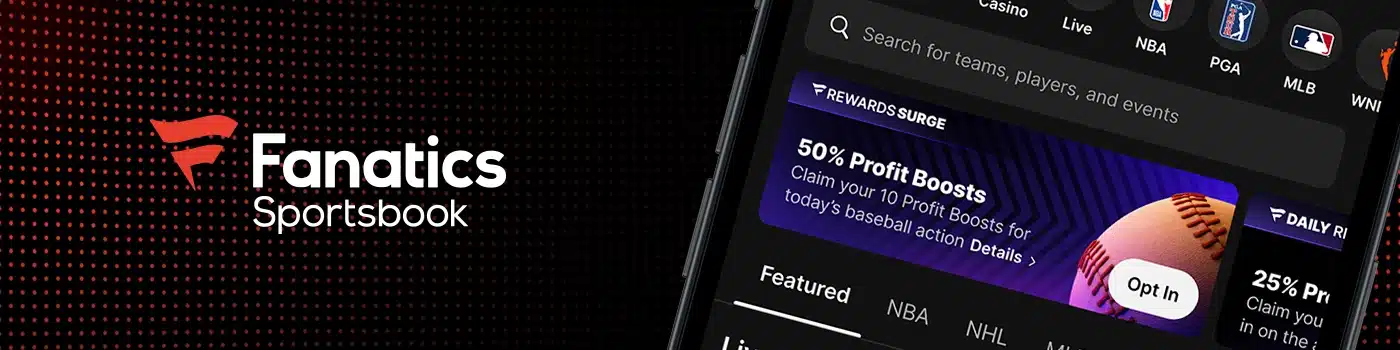 Fanatics sportsbook banner showing the site