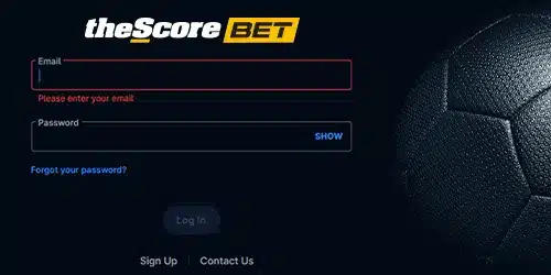 theScore Bet banner showing the registration process